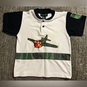 Vintage Kids Street Talk Airplane Polo with Camo Pocket